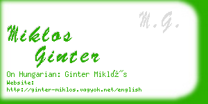 miklos ginter business card